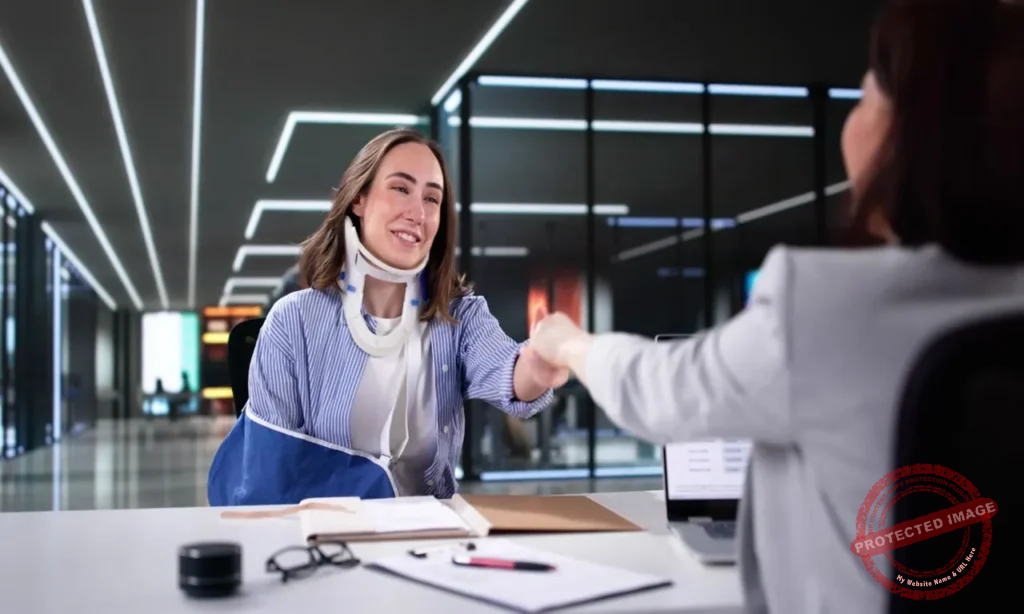 Worker's Compensation Law attorney helping injured employee review workplace injury compensation documents